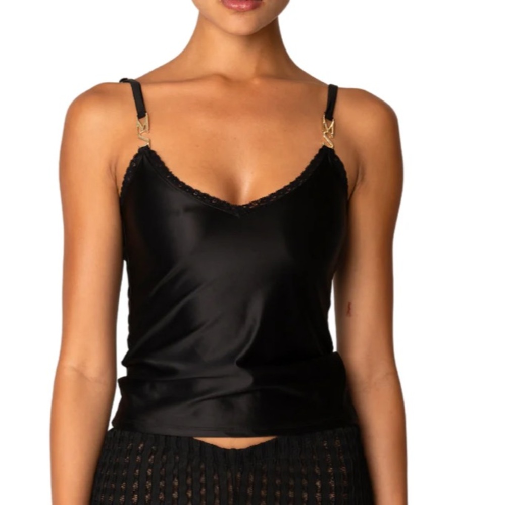 MELISSA SIMONE ERIN LOGO TANK BLACK - XS